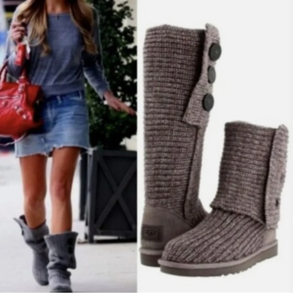 UGG Classic Cardy Knit Button Boot size 9